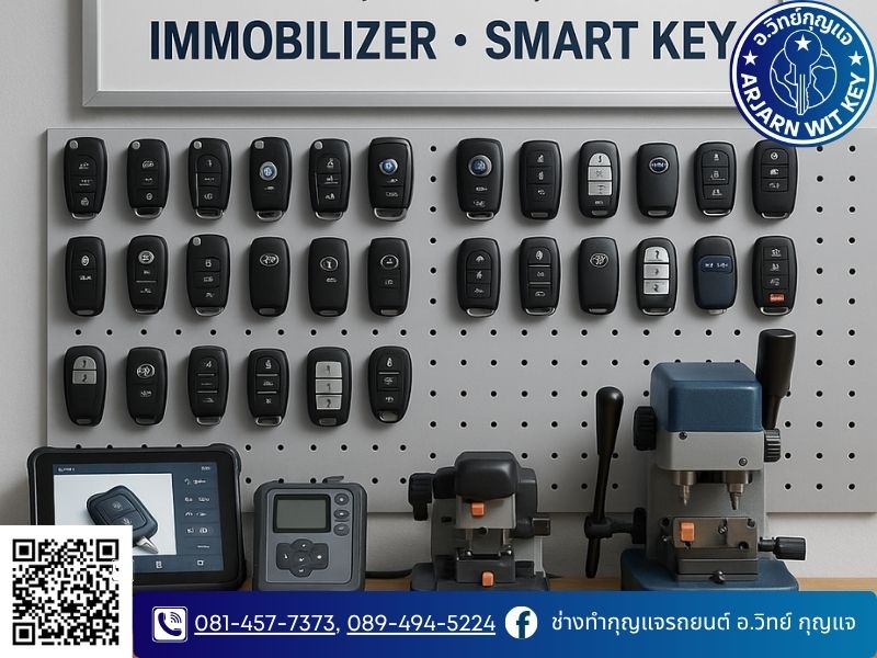 ร้านทำกุญแจรีโมทรถยนต์ รองรับรถยุโรป ญี่ปุ่น เกาหลี พร้อมบริการ Immobilizer และ Smart Key